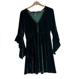 GMHO Chic Green Velvet Midi Dress EUC
